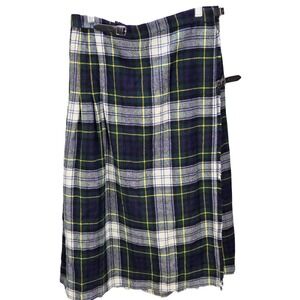 Vintage Purple Heather Scottish Wool Tartan Kilt 28x30 Leather Buckle Plaid